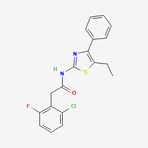 molecular formula C19H16ClFN2OS B3592953 2-(2-chloro-6-fluorophenyl)-N-(5-ethyl-4-phenyl-1,3-thiazol-2-yl)acetamide 