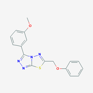 molecular formula C17H14N4O2S B359297 3-(3-Methoxyphenyl)-6-(phenoxymethyl)[1,2,4]triazolo[3,4-b][1,3,4]thiadiazole CAS No. 843632-88-2