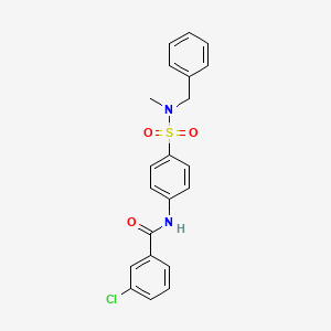 molecular formula C21H19ClN2O3S B3592988 N-{4-[benzyl(methyl)sulfamoyl]phenyl}-3-chlorobenzamide 