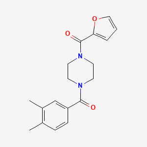 molecular formula C18H20N2O3 B3593017 1-(3,4-DIMETHYLBENZOYL)-4-(FURAN-2-CARBONYL)PIPERAZINE 