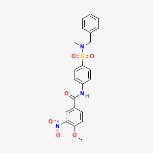 molecular formula C22H21N3O6S B3593026 N-(4-{[benzyl(methyl)amino]sulfonyl}phenyl)-4-methoxy-3-nitrobenzamide 