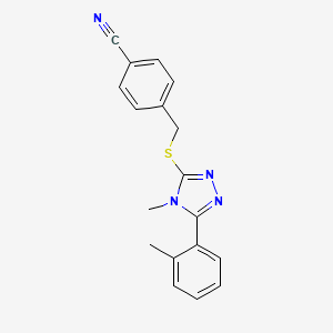 4-[[4-Methyl-5-(2-methylphenyl)-1,2,4-triazol-3-yl]sulfanylmethyl]benzonitrile