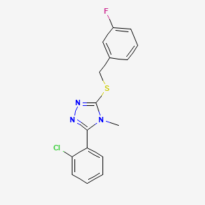 molecular formula C16H13ClFN3S B3593097 3-(2-chlorophenyl)-5-[(3-fluorobenzyl)thio]-4-methyl-4H-1,2,4-triazole 