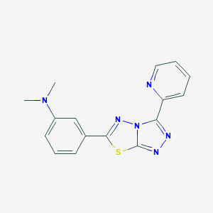 molecular formula C16H14N6S B359310 N,N-dimethyl-3-[3-(pyridin-2-yl)[1,2,4]triazolo[3,4-b][1,3,4]thiadiazol-6-yl]aniline CAS No. 929839-84-9