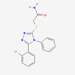 molecular formula C16H13ClN4OS B3593110 2-{[5-(2-chlorophenyl)-4-phenyl-4H-1,2,4-triazol-3-yl]thio}acetamide 