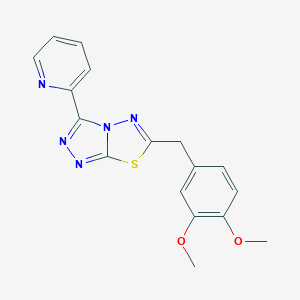 molecular formula C17H15N5O2S B359313 6-(3,4-Dimethoxybenzyl)-3-(2-pyridinyl)[1,2,4]triazolo[3,4-b][1,3,4]thiadiazole CAS No. 947883-74-1
