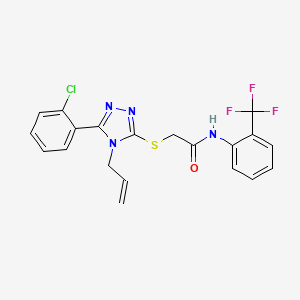 molecular formula C20H16ClF3N4OS B3593132 2-{[4-allyl-5-(2-chlorophenyl)-4H-1,2,4-triazol-3-yl]thio}-N-[2-(trifluoromethyl)phenyl]acetamide 