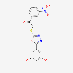 2-{[5-(3,5-dimethoxyphenyl)-1,3,4-oxadiazol-2-yl]thio}-1-(3-nitrophenyl)ethanone