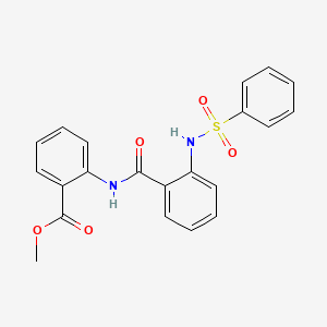 molecular formula C21H18N2O5S B3593181 methyl 2-({2-[(phenylsulfonyl)amino]benzoyl}amino)benzoate 