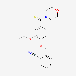 2-{[2-ethoxy-4-(4-morpholinylcarbonothioyl)phenoxy]methyl}benzonitrile