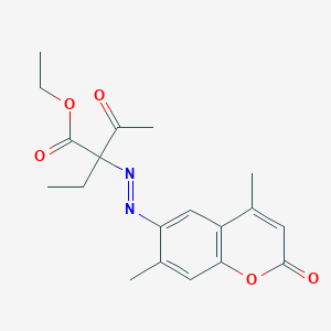 molecular formula C19H22N2O5 B359321 Ethyl 2-[(4,7-dimethyl-2-oxochromen-6-yl)diazenyl]-2-ethyl-3-oxobutanoate CAS No. 376381-39-4