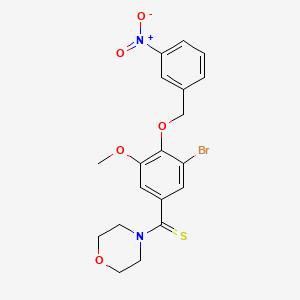 4-({3-bromo-5-methoxy-4-[(3-nitrobenzyl)oxy]phenyl}carbonothioyl)morpholine