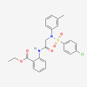 molecular formula C24H23ClN2O5S B3593223 ethyl 2-{[N-[(4-chlorophenyl)sulfonyl]-N-(3-methylphenyl)glycyl]amino}benzoate 