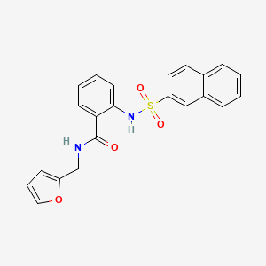 molecular formula C22H18N2O4S B3593240 N-(2-furylmethyl)-2-[(2-naphthylsulfonyl)amino]benzamide 