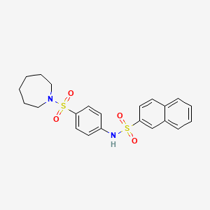 molecular formula C22H24N2O4S2 B3593255 N-[4-(azepan-1-ylsulfonyl)phenyl]naphthalene-2-sulfonamide 