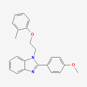 molecular formula C23H22N2O2 B3593267 2-(4-METHOXYPHENYL)-1-[2-(2-METHYLPHENOXY)ETHYL]-1H-1,3-BENZODIAZOLE 