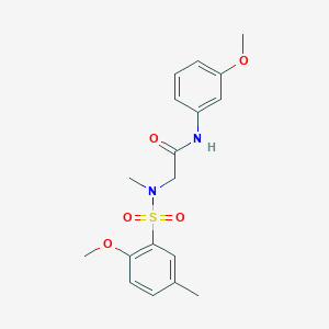 2-[(2-methoxy-5-methylphenyl)sulfonyl-methylamino]-N-(3-methoxyphenyl)acetamide