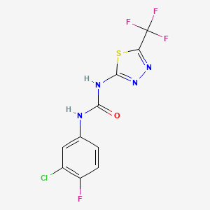 molecular formula C10H5ClF4N4OS B3593331 N-(3-chloro-4-fluorophenyl)-N'-[5-(trifluoromethyl)-1,3,4-thiadiazol-2-yl]urea 