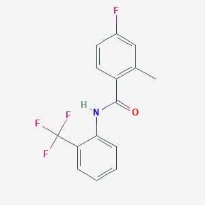 molecular formula C15H11F4NO B3593333 4-fluoro-2-methyl-N-[2-(trifluoromethyl)phenyl]benzamide 