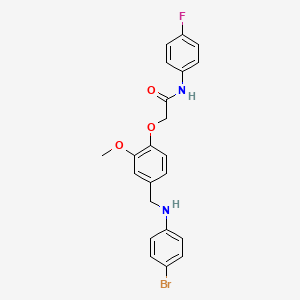 molecular formula C22H20BrFN2O3 B3593348 2-(4-{[(4-bromophenyl)amino]methyl}-2-methoxyphenoxy)-N-(4-fluorophenyl)acetamide 