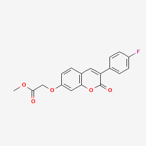 molecular formula C18H13FO5 B3593362 methyl {[3-(4-fluorophenyl)-2-oxo-2H-chromen-7-yl]oxy}acetate 