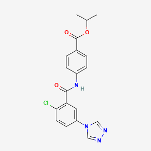 molecular formula C19H17ClN4O3 B3593371 Propan-2-yl 4-[[2-chloro-5-(1,2,4-triazol-4-yl)benzoyl]amino]benzoate 