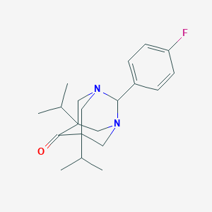 molecular formula C20H27FN2O B359339 2-(4-Fluorophenyl)-5,7-diisopropyl-1,3-diazatricyclo[3.3.1.1~3,7~]decan-6-one CAS No. 488706-52-1