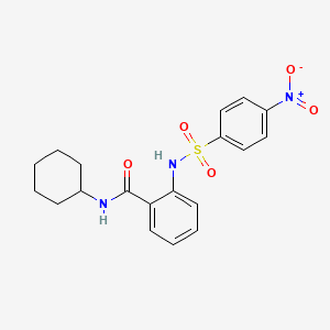 N-cyclohexyl-2-{[(4-nitrophenyl)sulfonyl]amino}benzamide