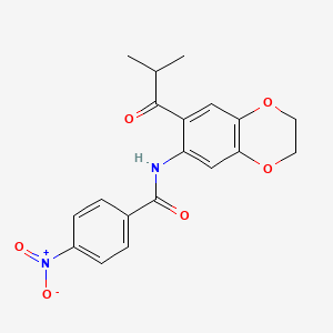 N-[7-(2-methylpropanoyl)-2,3-dihydro-1,4-benzodioxin-6-yl]-4-nitrobenzamide