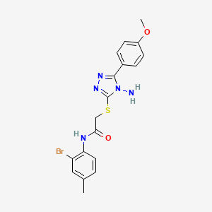 2-{[4-amino-5-(4-methoxyphenyl)-4H-1,2,4-triazol-3-yl]sulfanyl}-N-(2-bromo-4-methylphenyl)acetamide