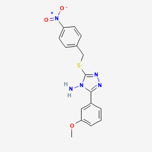 molecular formula C16H15N5O3S B3593447 3-(3-methoxyphenyl)-5-[(4-nitrobenzyl)thio]-4H-1,2,4-triazol-4-amine 