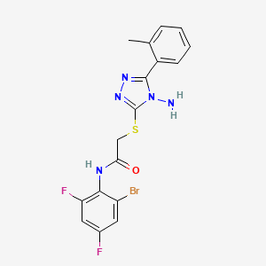 2-{[4-amino-5-(2-methylphenyl)-4H-1,2,4-triazol-3-yl]sulfanyl}-N-(2-bromo-4,6-difluorophenyl)acetamide