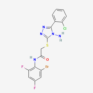 2-{[4-amino-5-(2-chlorophenyl)-4H-1,2,4-triazol-3-yl]sulfanyl}-N-(2-bromo-4,6-difluorophenyl)acetamide