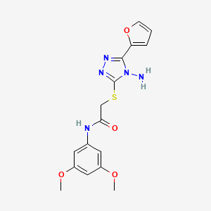 molecular formula C16H17N5O4S B3593460 2-(4-amino-5-(2-furyl)(1,2,4-triazol-3-ylthio))-N-(3,5-dimethoxyphenyl)acetami de 