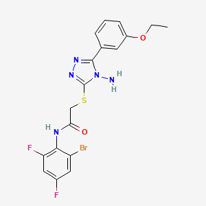 2-{[4-amino-5-(3-ethoxyphenyl)-4H-1,2,4-triazol-3-yl]sulfanyl}-N-(2-bromo-4,6-difluorophenyl)acetamide