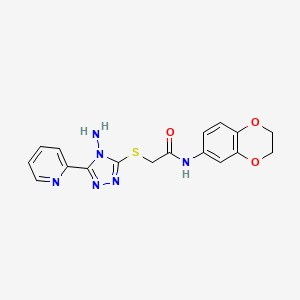 2-{[4-amino-5-(2-pyridinyl)-4H-1,2,4-triazol-3-yl]thio}-N-(2,3-dihydro-1,4-benzodioxin-6-yl)acetamide