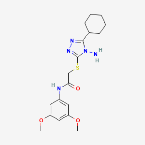 molecular formula C18H25N5O3S B3593486 2-[(4-amino-5-cyclohexyl-4H-1,2,4-triazol-3-yl)thio]-N-(3,5-dimethoxyphenyl)acetamide 