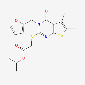 Propan-2-yl {[3-(furan-2-ylmethyl)-5,6-dimethyl-4-oxo-3,4-dihydrothieno[2,3-d]pyrimidin-2-yl]sulfanyl}acetate