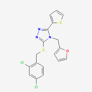 3-[(2,4-dichlorobenzyl)sulfanyl]-4-(furan-2-ylmethyl)-5-(thiophen-2-yl)-4H-1,2,4-triazole