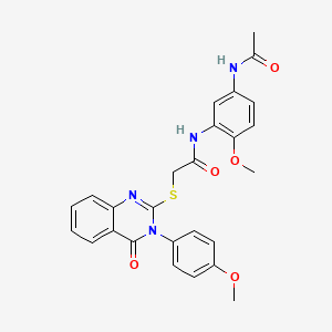 N-[5-(acetylamino)-2-methoxyphenyl]-2-{[3-(4-methoxyphenyl)-4-oxo-3,4-dihydroquinazolin-2-yl]sulfanyl}acetamide