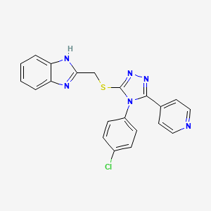 molecular formula C21H15ClN6S B3593538 1H-Benzimidazol-2-ylmethyl 4-(4-chlorophenyl)-5-(4-pyridinyl)-4H-1,2,4-triazol-3-YL sulfide CAS No. 573707-75-2