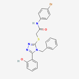 2-[[4-benzyl-5-(2-hydroxyphenyl)-1,2,4-triazol-3-yl]sulfanyl]-N-(4-bromophenyl)acetamide