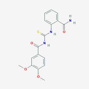 molecular formula C17H17N3O4S B3593564 N-[(2-carbamoylphenyl)carbamothioyl]-3,4-dimethoxybenzamide 