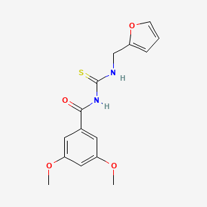 molecular formula C15H16N2O4S B3593577 N-{[(2-furylmethyl)amino]carbonothioyl}-3,5-dimethoxybenzamide 