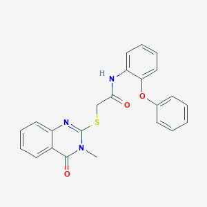 molecular formula C23H19N3O3S B3593593 2-[(3-methyl-4-oxo-3,4-dihydro-2-quinazolinyl)thio]-N-(2-phenoxyphenyl)acetamide 