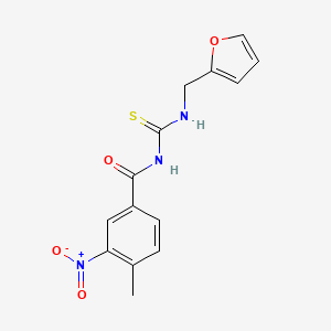 molecular formula C14H13N3O4S B3593601 N-(furan-2-ylmethylcarbamothioyl)-4-methyl-3-nitrobenzamide 