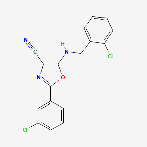 molecular formula C17H11Cl2N3O B3593604 5-[(2-chlorobenzyl)amino]-2-(3-chlorophenyl)-1,3-oxazole-4-carbonitrile 