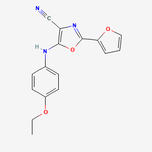 molecular formula C16H13N3O3 B3593610 5-[(4-ethoxyphenyl)amino]-2-(2-furyl)-1,3-oxazole-4-carbonitrile 