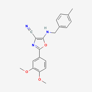 2-(3,4-dimethoxyphenyl)-5-[(4-methylbenzyl)amino]-1,3-oxazole-4-carbonitrile