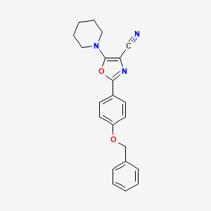 2-[4-(benzyloxy)phenyl]-5-(1-piperidinyl)-1,3-oxazole-4-carbonitrile